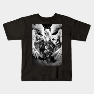 Creepy manga biblical angel Scary Eyes Horror Halloween Kids T-Shirt